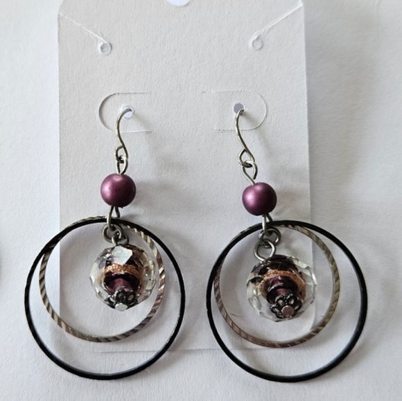 Contemporary Pierced Dangle Earrings Lot of 10 Faux Pearl, Faceted Glass, Beaded - Picture 11 of 11